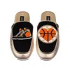 Laines London Women's Gold / Black Classic Mules With Basketball Lover Brooches - Black & Gold In Gold/black