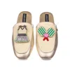 Laines London Women's Gold / Neutrals Classic Mules With Pickle Ball Brooches - Cream & Gold In Gold