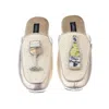Laines London Women's Neutrals / Gold Classic Mules With Vino Darling Brooches - Cream & Gold In Gold