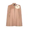Laines London Women's Gold / Neutrals Laines Couture Wool Blend Cape With Embellished Cream Corsage - Camel In Gold