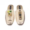 Laines London Women's Gold / Neutrals / White Classic Mules With Hugo Spritz Brooches - Cream & Gold In Multi