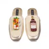 Laines London Women's Gold / Neutrals / White Classic Mules With Summer Punch Brooches - Cream & Gold In Multi