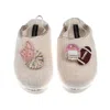 Laines London Women's Gold / Neutrals / White Flatform Cloud Slippers With American Football Brooches - Cream In Multi