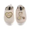 Laines London Women's Gold / Neutrals / White Flatform Cloud Slippers With Doctor Brooches - Cream In Neutral