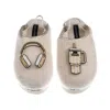 Laines London Women's Gold / Neutrals / White Flatform Cloud Slippers With Headphones & Quencher Brooches - Cream In Multi