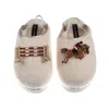Laines London Women's Gold / Neutrals / White Flatform Cloud Slippers With Show Jump Horse Brooches - Cream In Neutral