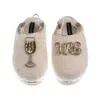 Laines London Women's Gold / Neutrals / White Flatform Cloud Slippers With Wedding Champers & Mrs Brooches - Cream In Multi