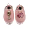 Laines London Women's Gold / Pink Flatform Cloud Slippers With 40th Birthday & Champagne Glass Brooches - Dusky Pi In Pink
