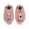 Laines London Women's Gold / Pink Flatform Cloud Slippers With Angelic Rose Wine Brooches - Dusky Pink In Multi