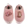 Laines London Women's Gold / Pink Flatform Cloud Slippers With Cowgirl Hat & Cowgirl Boots Brooches - Dusky Pink In Pink