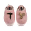 Laines London Women's Gold / Pink Flatform Cloud Slippers With Hairdresser Brooches - Dusky Pink In Multi