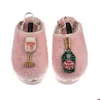 Laines London Women's Gold / Pink Flatform Cloud Slippers With Pink Champagne & Glass Brooches - Dusky Pink In Pink