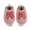 Laines London Women's Gold / Pink Flatform Cloud Slippers With Red Stripe Bow Brooches - Dusky Pink In Pink