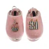 Laines London Women's Gold / Pink Flatform Cloud Slippers With Stripe 21st Birthday & Cake Brooches - Dusky Pink In Pink