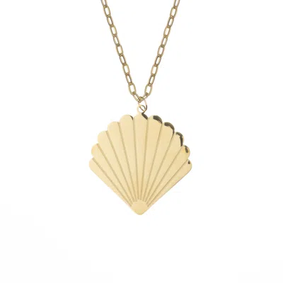 Laines London Women's Gold Seashell Statement Collar Necklace