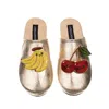 Laines London Women's Gold Softies With Laines Loveables Banana & Cherry Brooches In Gold