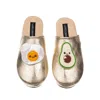 Laines London Women's Gold Softies With Laines Loveables Egg & Avocado Brooches In Gold