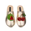 Laines London Women's Gold Softies With Laines Loveables Watermelon & Cherry Brooches In Gold