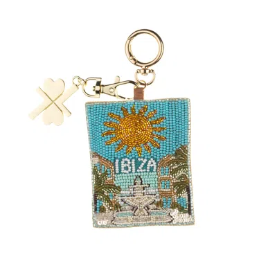 Laines London Women's Green / Gold Ibiza Hand-beaded Bag Charm In Multi