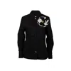 Laines London Women's Laines Couture Black Tie Shirt With Black & Cream Corsage In Black