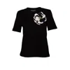 Laines London Women's Laines Couture Embellished Black & Cream Organza Corsage Brooch T-shirt - Black