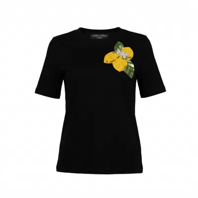 Laines London Women's Laines Couture Embellished La Dolce Vita Lemons T-shirt - Black