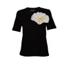 Laines London Women's Laines Couture Embellished Organza Ocean Shell Brooch T-shirt - Black