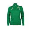 Laines London Women's Laines Couture Green Quarter Zip Jumper With Embellished Crystal & Pearl Snake In Green