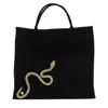 Laines London Women's Laines Couture Hand Embellished Crystal Snake Large Tote Bag - Black In Black