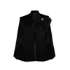 Laines London Women's Laines Couture Tailored Cape With Embellished Black & Gold Bow In Black