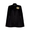 Laines London Women's Laines Couture Wool Blend Cape With Embellished Mystic Eye - Black In Black