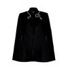 Laines London Women's Laines Couture Wool Blend Cape With Embellished Wrap Around Gold Snake - Black In Black