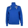 Laines London Women's Laines Couture Wrap Crystal & Pearl Snake Embellished Knitted Roll Neck - Cobalt Blue In Blue