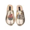 Laines London Women's Laines Gold Softie Slippers With Stripe 18th Birthday & Cake Brooches In Gold