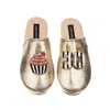 Laines London Women's Laines Gold Softie Slippers With Stripe 30th Birthday & Cake Brooches In Gold