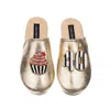 Laines London Women's Laines Gold Softie Slippers With Stripe 40th Birthday & Cake Brooches In Gold