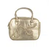 Laines London Women's  Couture Metallic Bag With Embellished Crystal Snake - Gold