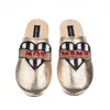 Laines London Women's  Gold Softie Slippers With Mother's Day Hot Mama Brooches In Gold