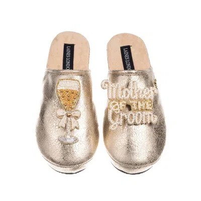 Laines London Women's  Softie Slippers With Mother Of The Groom Brooches - Gold