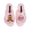 Laines London Women's Laines X Juliet Slippers With Cookie Jar & French Fancy Brooches - Pink In Pink