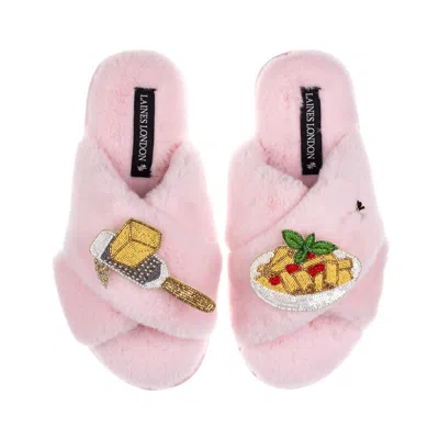 Laines London Women's Laines X Juliet Slippers With Parmesan & Pasta Brooches - Pink