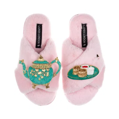 Laines London Women's Laines X Juliet Slippers With Tea & Scones Brooches - Pink