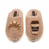 Laines London Women's Neutrals / Brown Teddy Closed Toe Slippers With Coffee & Croissant Brooches - Toffee In Brown