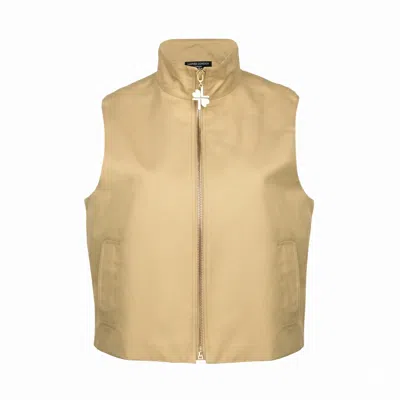 Laines London Women's Neutrals Laines Couture Cropped Trench Gilet In Brown