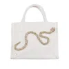 Laines London Women's White / Neutrals Laines Couture Hand Embellished Crystal & Pearl Snake Tote Bag - Cream In White