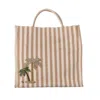 Laines London Women's Neutrals Laines Couture Hand Embellished Palm Tree Large Tote Bag - Beige & Cream In Beige/white