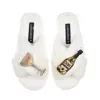 Laines London Women's Neutrals / White Classic Laines Slippers With Dom Darling Champagne Brooches - Cream In White