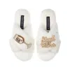 Laines London Women's Neutrals / White Classic Laines Slippers With Maid Of Honor Brooches - Cream In White