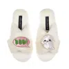 Laines London Women's Neutrals / White Classic Slippers With Limited Edition Laines Lovables Boo The Ghost Hallowe In White