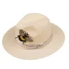 Laines London Women's Neutrals / White Straw Woven Hat With Embellished Honey Bee Brooch - Cream In White